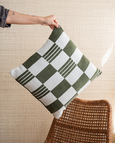 Cushion Grid Green - Things I Like Things I Love