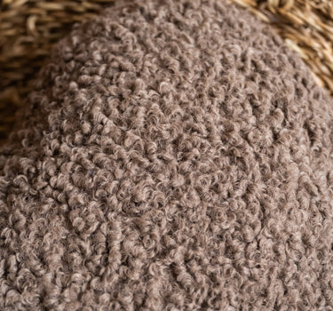 Cushion Heart Bouclé Brown - Things I Like Things I Love
