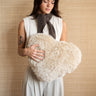 Cushion Heart Furry Beige - Things I Like Things I Love