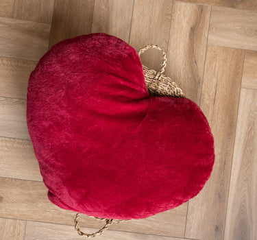 Cushion Heart Plush Burgundy - Things I Like Things I Love