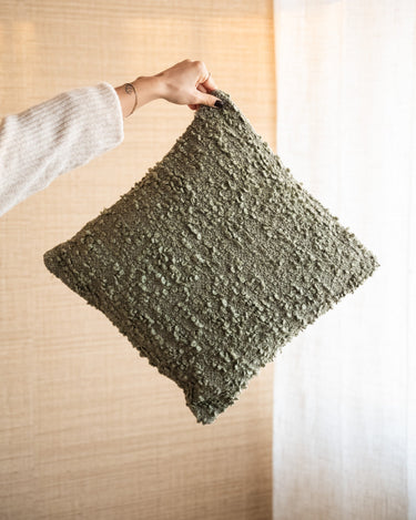 Cushion Humada Bouclé Olive Green - Things I Like Things I Love
