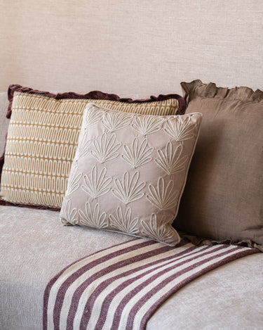 Cushion Lotus Flower Beige - Things I Like Things I Love