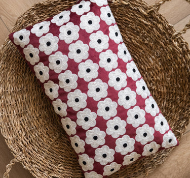 Cushion Mona Flower Burgundy - Things I Like Things I Love