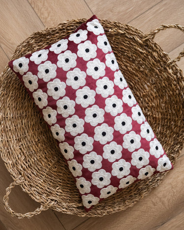 Cushion Mona Flower Burgundy - Things I Like Things I Love