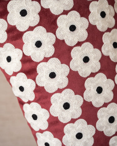 Cushion Mona Flower Burgundy - Things I Like Things I Love
