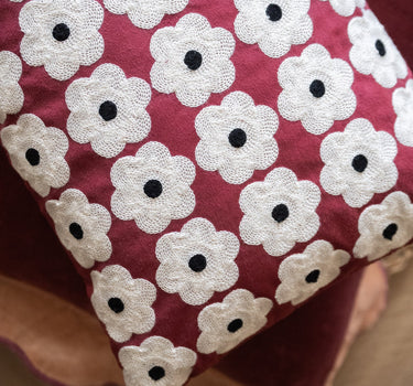 Cushion Mona Flower Burgundy - Things I Like Things I Love