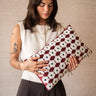 Cushion Mona Flower Burgundy - Things I Like Things I Love