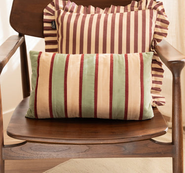 Cushion Riga Burgundy/Matcha Green - Things I Like Things I Love