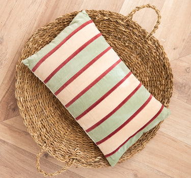 Cushion Riga Burgundy/Matcha Green - Things I Like Things I Love