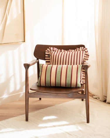 Cushion Riga Burgundy/Matcha Green - Things I Like Things I Love