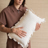 Cushion Ruffle Stripe Beige - Things I Like Things I Love