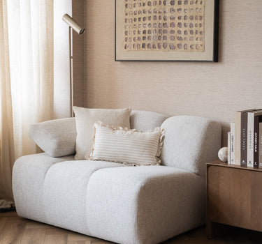 Cushion Ruffle Stripe Beige - Things I Like Things I Love