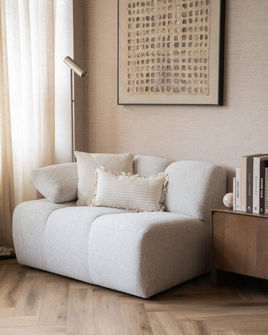 Cushion Ruffle Stripe Beige - Things I Like Things I Love