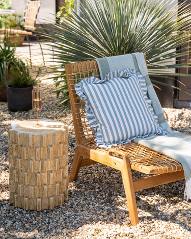Cushion Ruth Ruffle Striped Blue - Things I Like Things I Love