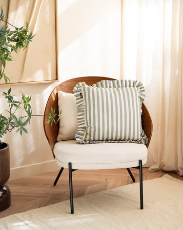 Cushion Ruth Ruffle Striped Blue - Things I Like Things I Love