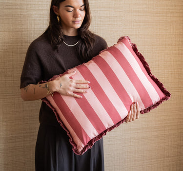 Cushion Striped Pink - Things I Like Things I Love