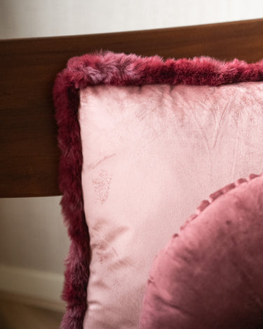 Cushion Velvet Pink Burgundy - Things I Like Things I Love