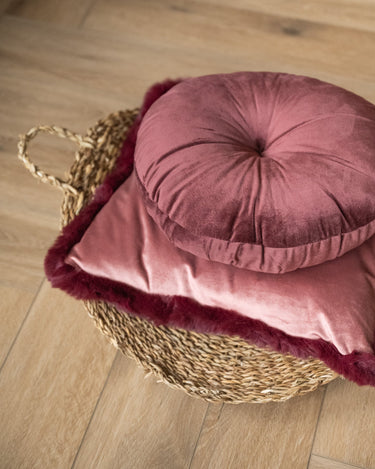 Cushion Velvet Pink Burgundy - Things I Like Things I Love