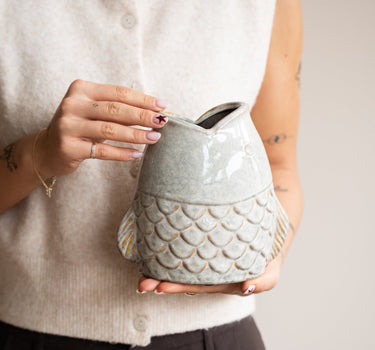 Cutlery Jar Fish Beige - Things I Like Things I Love