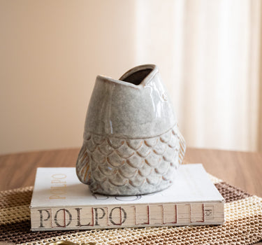 Cutlery Jar Fish Beige - Things I Like Things I Love