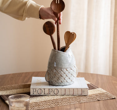 Cutlery Jar Fish Beige - Things I Like Things I Love