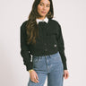 Dallas Crop Pinstripe Shirt Black White - Things I Like Things I Love