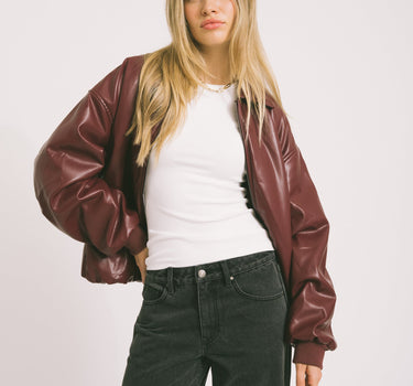 Danny Jacket PU Bordeaux One Size - Things I Like Things I Love