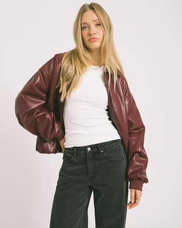 Danny Jacket PU Bordeaux One Size - Things I Like Things I Love