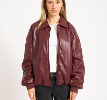 Danny Jacket PU Bordeaux One Size - Things I Like Things I Love