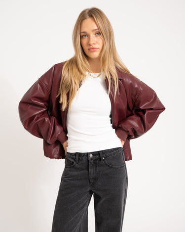 Danny Jacket PU Bordeaux One Size - Things I Like Things I Love