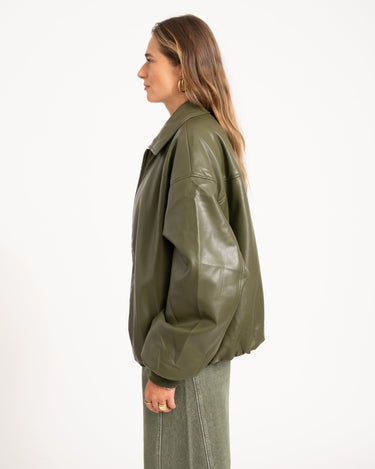 Danny Jacket PU Green One Size - Things I Like Things I Love