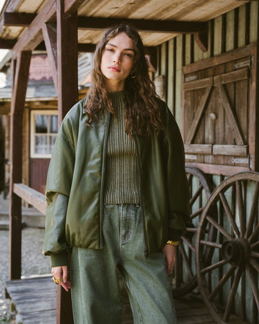 Danny Jacket PU Green One Size - Things I Like Things I Love
