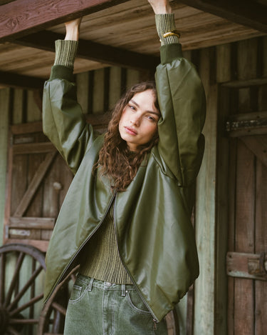 Danny Jacket PU Green One Size - Things I Like Things I Love