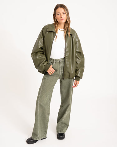 Danny Jacket PU Green One Size - Things I Like Things I Love