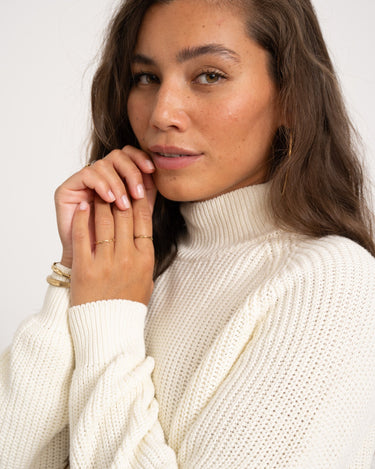 Dara High Neck Knit Eggnog - Things I Like Things I Love