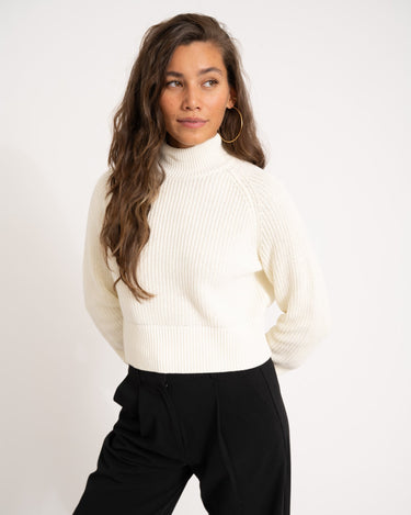 Dara High Neck Knit Eggnog - Things I Like Things I Love