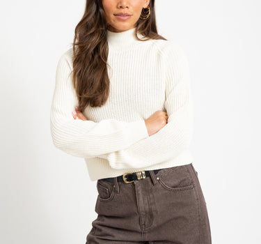 Dara High Neck Knit Eggnog - Things I Like Things I Love