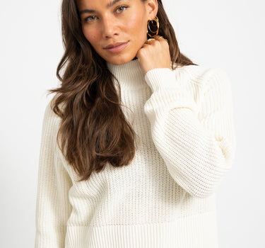 Dara High Neck Knit Eggnog - Things I Like Things I Love