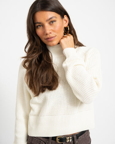 Dara High Neck Knit Eggnog - Things I Like Things I Love