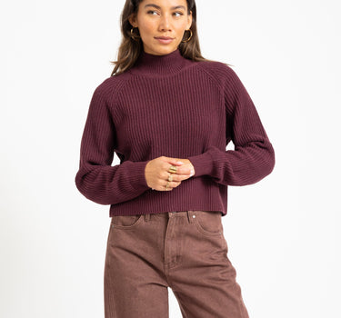 Dara High Neck Knit Fig - Things I Like Things I Love
