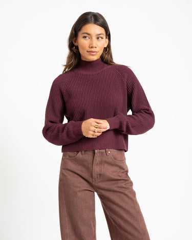 Dara High Neck Knit Fig - Things I Like Things I Love