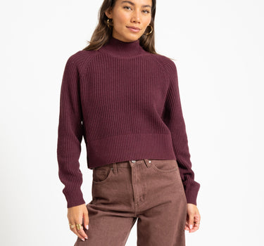 Dara High Neck Knit Fig - Things I Like Things I Love