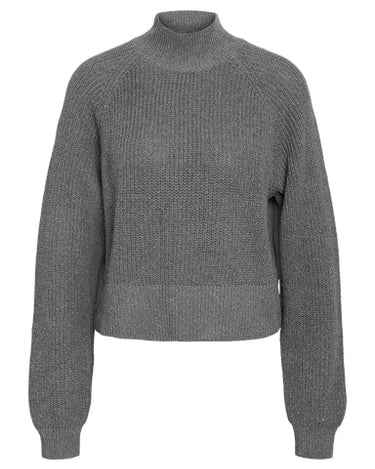Dara High Neck Knit Medium Grey Melange - NNO - Things I Like Things I Love