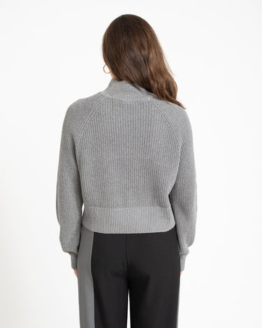 Dara High Neck Knit Medium Grey Melange - NNO - Things I Like Things I Love