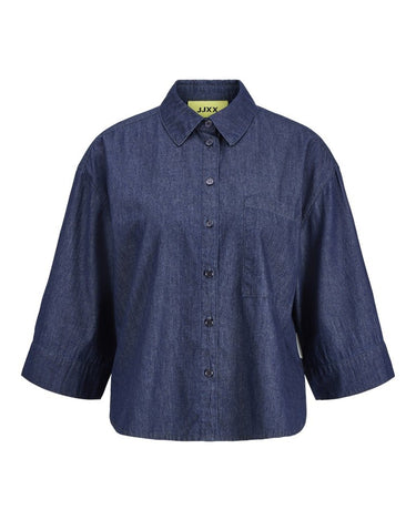 Debby Breeze Chambray Shirt Donker Blauw Denim - Things I Like Things I Love