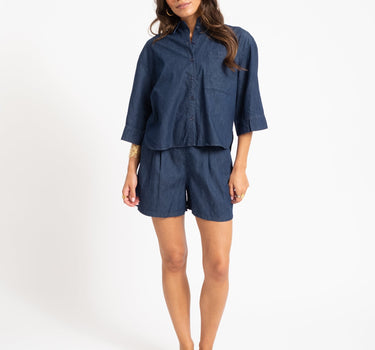 Debby Breeze Chambray Shirt Donker Blauw Denim - Things I Like Things I Love
