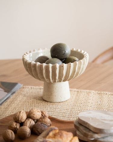 Deco Bowl on Foot Ceramic Speckled - Things I Like Things I Love