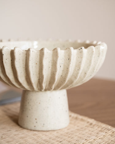 Deco Bowl on Foot Ceramic Speckled - Things I Like Things I Love