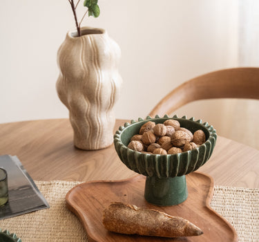 Deco Bowl on Foot Speckled Green - Things I Like Things I Love