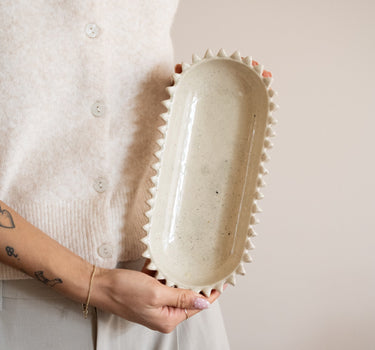 Deco Dish Spike Speckled Beige - Things I Like Things I Love